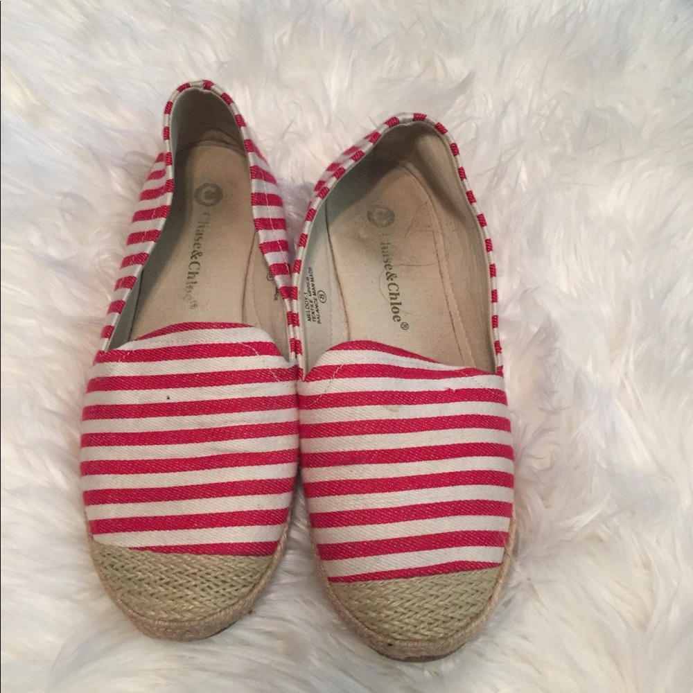Red Striped Espadrilles - Picture 1 of 3